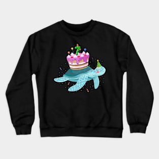 Turtle 7th Birthday 7 Years Old Turtles Reptiles Testudines Crewneck Sweatshirt